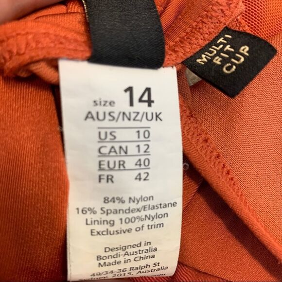 Niptuk Laceup one piece swimsuit burnt orange Sz CAN12/US10 - Picture 4 of 8